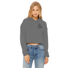 Load image into Gallery viewer, Fire Ladies Cropped Raw Edge Hoodie