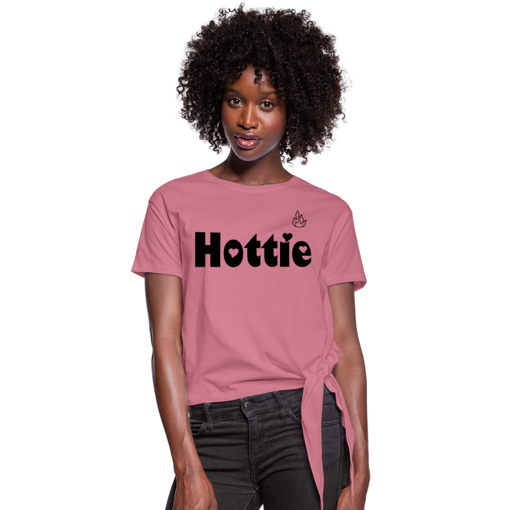 Hottie Knotted T-Shirt - mauve